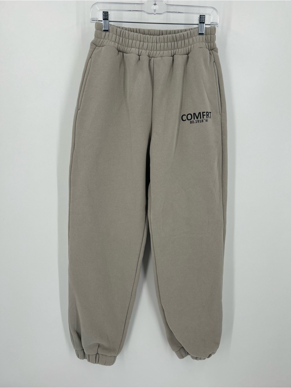Comfrt Coordinate Sweatpants Taupe Gray Size Small EUC Oversized